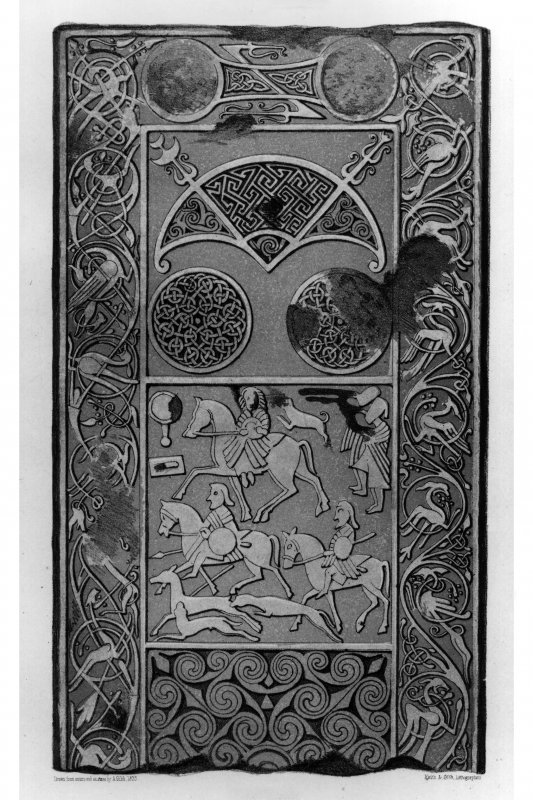 Hilton of Cadboll stone.
From J Stuart, The Sculptured Stones of Scotland, i, pl.xxv.
