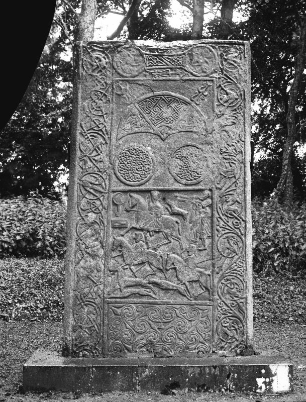 Hilton of Cadboll Pictish cross slab. (Reverse) 
Reproduced in Allen and Anderson 1903, Early Christian Monuments of Scotland, Fig.59.
